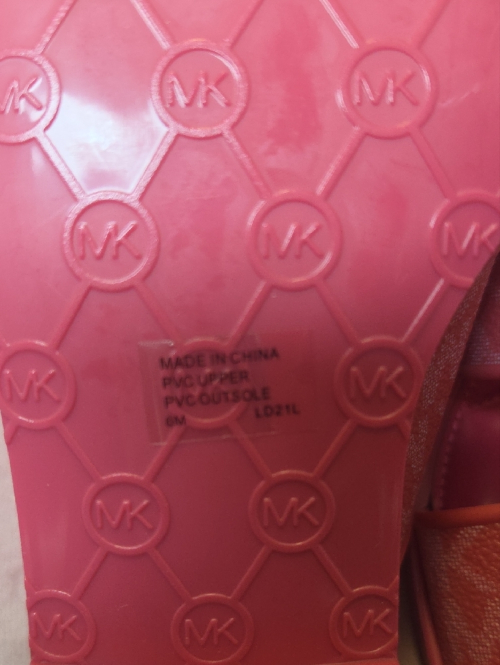 Michael Kors Pink Double Strap MK Logo Slide Sandals - Picture 4 of 5